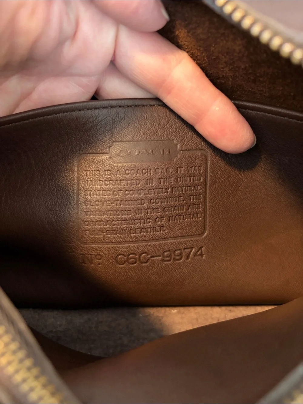 Coach Vintage Multi compartment Dark Brown Leather Crossbody Zip Bag 90s